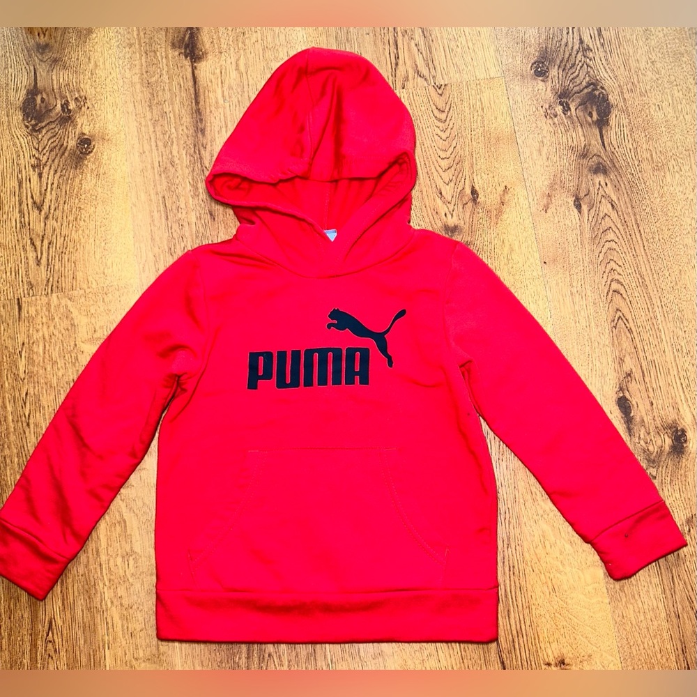 Puma Toddler Boys Logo Graphic Print Fleece Lined Hoodie Pullover Size 3T